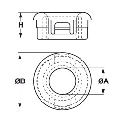 Passe-fil Heyco 2554 S-1000-9 avec alésage...