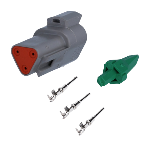 Kalitec KALI-1203-P DEUTSCH DT Steckverbinder Stift Set 3 polig IP68 für KFZ, Motorrad AWG 18-14