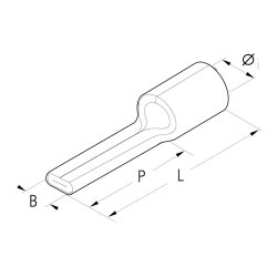 Kalitec yalıtımsız pin kablo pabucu 0,5-1mm²