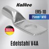 Kalitec ER5-10 Edelstahl-Rohrkabelschuh V4A 25mm² M10