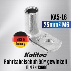 Kalitec KA5-L6 Rohrkabelschuh 90° gewinkelt...