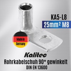 Kalitec KA5-L8 buiskabelschoen 90° haaks 25mm² M8
