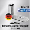 Kalitec KA5-L10 rørformet kabelsko 90° vinklet 25mm² M10