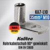 Terminal de cabo tubular Kalitec KA7-L10 90° angulado 35mm² M10