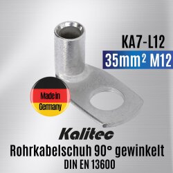 Kalitec KA7-L12 tubular cable lug 90° angled...