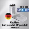 Kalitec KA10-L12 rørformet kabelsko 90° vinklet 50mm² M12