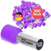 Kalitec AE02512VI vielos galinės movos izoliuotos 0,25 mm² violetinė 12 mm / 500 vnt.