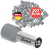 Manșoane de sârmă Kalitec AE2508GR izolate 2,5 mm² gri 8 mm lungime / 500 buc