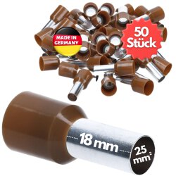Kalitec AE2518BR Insulated ferrules 25mm² brown 18mm...