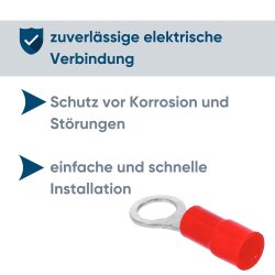 Kalitec RKSRM5 kruhové káblové oko izolované 0,5-1mm² M5 červená / RK05