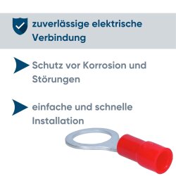 Kalitec RKSRM8 cosse de câble à anneau 0,5-1mm² isolée M8 rouge / RK07