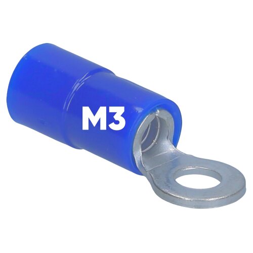 Kalitec RKSBM3 ring cable lug 1.5-2.5mmÂ² insulated M3 blue / RK09