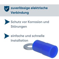 Kalitec RKSBM3 ring cable lug 1.5-2.5mmÂ² insulated M3 blue / RK09