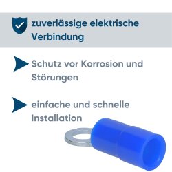 Końcówka kablowa Kalitec RKSBM3.5 oczkowa 1,5- 2,5mm² izolowana M3,5 niebieska / RK10