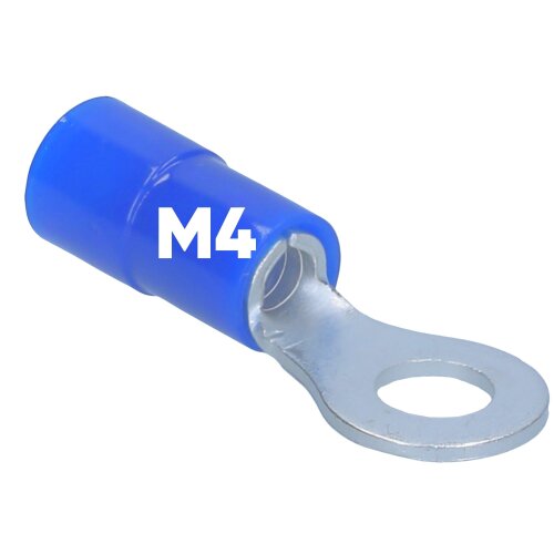 Kalitec RKSBM4 リング ケーブル ラグ 1.5 ～ 2.5mm² 絶縁 M4 ブルー / RK11