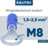 Końcówka kablowa Kalitec RKSBM8 oczkowa 1,5-2,5mm² izolowana M8 niebieska / RK14