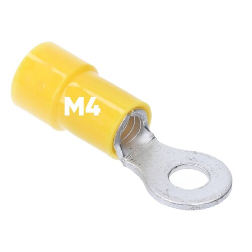 Kalitec RKSGM4 Ringkabelschuh 4-6mm² isoliert M4 gelb
