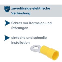 Kalitec RKSGM4 Ringkabelschuh 4-6mm² isoliert M4 gelb
