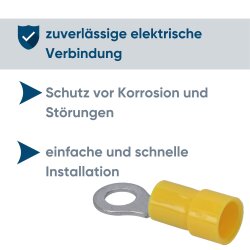 Kalitec RKSGM5 Ringkabelschuh 4-6mm² isoliert M5 gelb