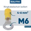 Kalitec RKSGM6 Ringkabelschuh 4- 6mm² isoliert M6 gelb