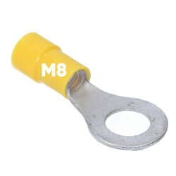 Kalitec RKSGM8 Ringkabelschuh 4-6mm² isoliert M8 gelb