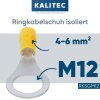 Kalitec RKSGM12 环形电缆接线片 4-6mm² 绝缘 M12 黄色 / RK22