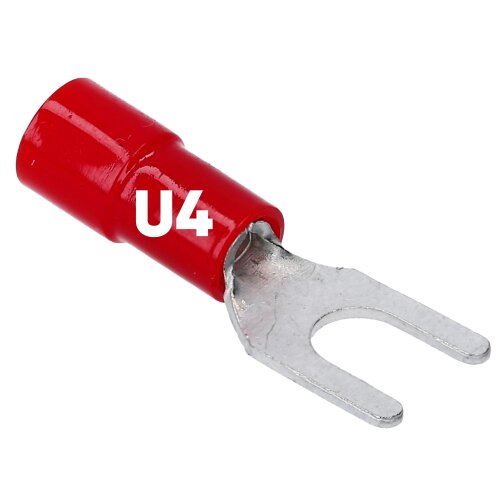 Kalitec GKSRU4 šakės kabelio antgalis izoliuotas U4 raudona / GK03