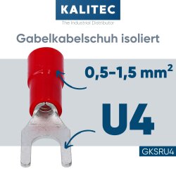 Kalitec GKSRU4 Gabelkabelschuh isoliert U4 rot...