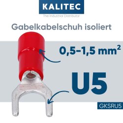 Kalitec GKSRU5 Gabelkabelschuh isoliert U5 rot...