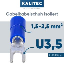 Kalitec GKSBU3.5 dakšu kabeļa uzgalis izolēts U3.5...