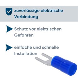 Kalitec GKSBU3.5 gaffelkabelsko isolerad U3.5 blå
