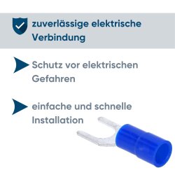 Kalitec GKSBU5 dakšu kabeļa uzgalis izolēts U5 zils