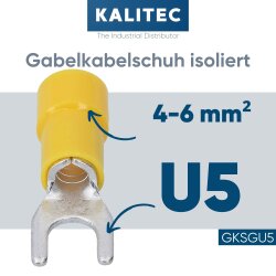 Kalitec GKSGU5 Gabelkabelschuh isoliert U5 gelb...