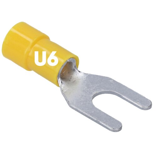 Kalitec GKSGU6 Gabelkabelschuh isoliert U6 gelb 4-6mm² AWG 12-10