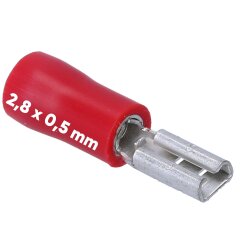 Kalitec FHR285 Flachsteckhülse 2,8x0,5 rot 0,5-1,5mm²  teilisoliert