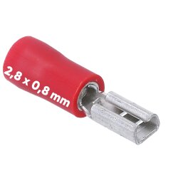 Kalitec FHR288 Flachsteckhülse 2,8x0,8 rot 0,5-1,5mm²  teilisoliert