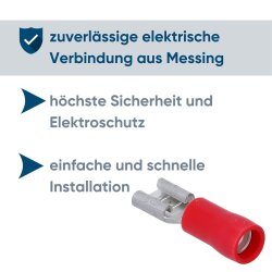 Kalitec FHR488 плоская розетка 4,8x0,8 красная 0,5-1,5 мм² частично изолированная / FH04