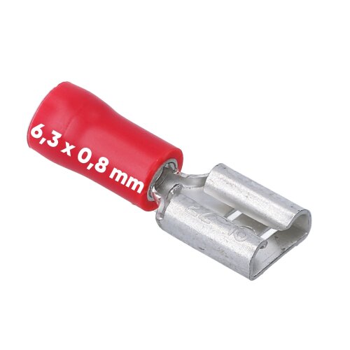 Receptáculo plano Kalitec FHR638 6,3x0,8 vermelho 0,5-1,5mm² parcialmente isolado / FH05
