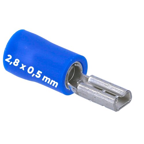 Kalitec FHB285 Flachsteckhülse 2,8x0,5 blau 1,5-2,5mm²  teilisoliert