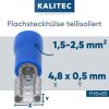 Kalitec FHB485 Flachsteckhülse 4,8x0,5 blau 1,5-2,5mm²  teilisoliert