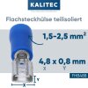 Gniazdko płaskie Kalitec FHB488 4,8x0,8 niebieskie 1,5-2,5mm² częściowo izolowane / FH09
