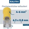 Kalitec FHG638 Flachsteckhülse 6,3x0,8 gelb 4-6mm²  teilisoliert