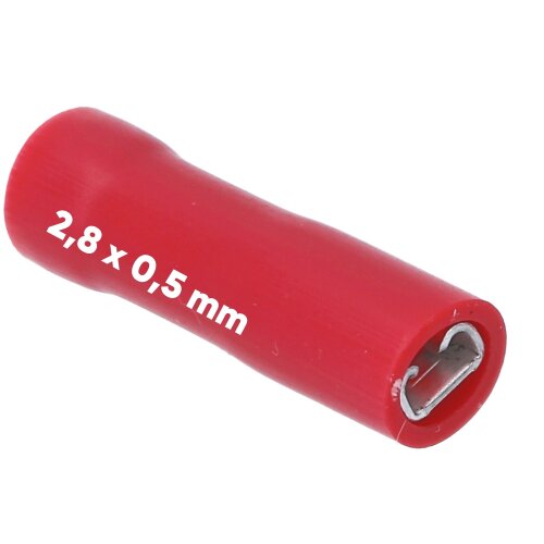 Kalitec FHVR285 flad beholder 2,8x0,5 rød 0,5-1,5mm² fuldt isoleret