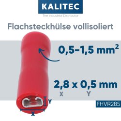 Kalitec FHVR285 Flachsteckhülse 2,8x0,5 rot...