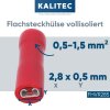 Kalitec FHVR285 flad beholder 2,8x0,5 rød 0,5-1,5mm² fuldt isoleret