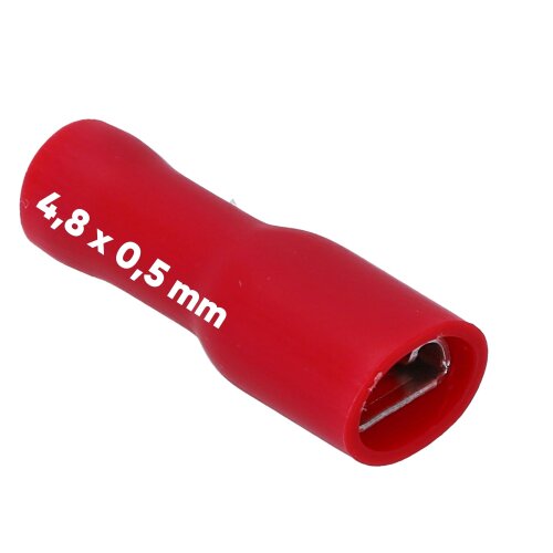 Kalitec FHVR485 receptáculo plano 4.8x0.5 rojo 0.5-1.5mm² completamente aislado / FV05
