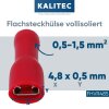 Kalitec FHVR485 receptáculo plano 4.8x0.5 rojo 0.5-1.5mm² completamente aislado / FV05