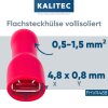 Kalitec FHVR488 ploščata posoda 4,8x0,8 rdeča 0,5-1,5 mm² popolnoma izolirana / FV06
