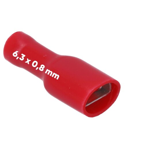 Kalitec FHVR638 Flachsteckhülse 6,3x0,8 rot 0,5-1,5mm² vollisoliert