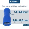 Kalitec FHVB485 フラット レセプタクル 4.8x0.5 ブルー 1.5-2.5mm² 完全絶縁 / FV07